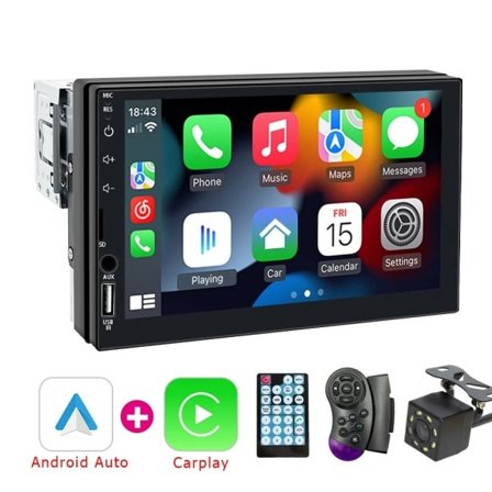 Carplay Android Auto 1 Din 7 Inch Bil Radio Multimedia Player HD Touch Skärm
