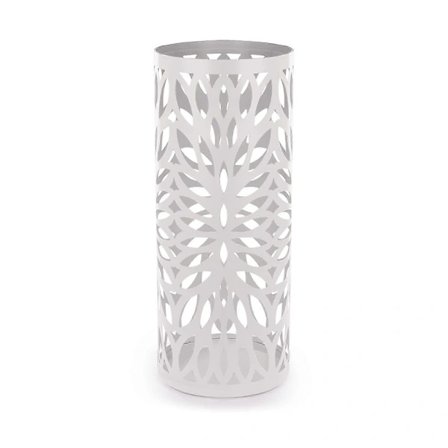 Moderne Vitt Metal Paraplystativ med 4 Kroge & Aftagelig Drypbakke