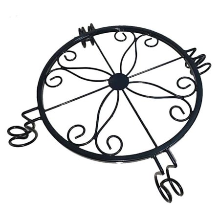 Balkon smedejerns blomsterstativ sort blomsterkrukkeholder(12,2*2,4i