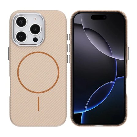 iPhone 16 Pro Mobilskal Carbonmönstrad - Guld