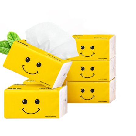 Multifold Papirhåndklæder Interfoldede Køkken Servietter 3 Lag 300 Stykker Husholdning Restaurant Hotel Smilende Ansigt