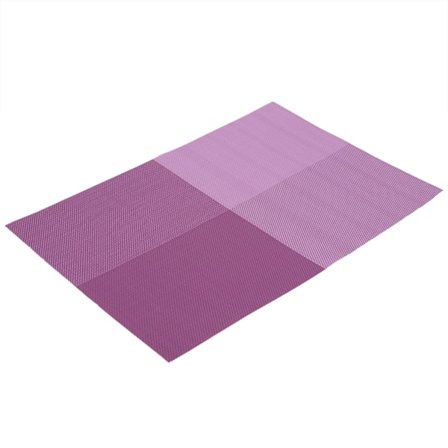 4 st rektangulära bordsunderlägg för matbord, rutmönster, PVC-bordsunderlägg (lila)