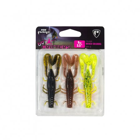 Fox Rage Critter 9 cm / 3.5'' mixed colour pack 3-pack
