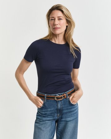 GANT Damen Leichtes T-Shirt aus Baumwolle (M) Marineblau