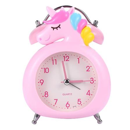 Mekanikpresent Cartoon Väckarklocka Hög Musiklarm Barnväckarklocka Barnrumsväckarklocka Skrivbords Pink 14x10.5cm