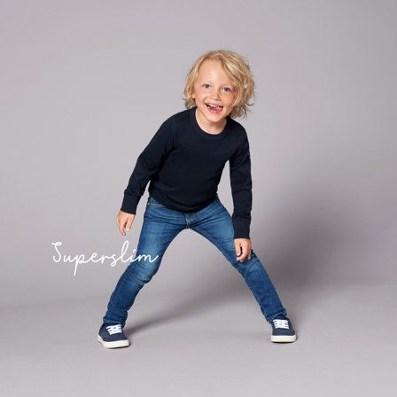 Super slim stretch -farkut Polarn O. Pyret 98 lastenvaatteet denim