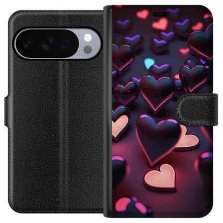 Yhteensopiva Lompakkokotelo Google Google Pixel 10 Pro KeskiyönSydämet