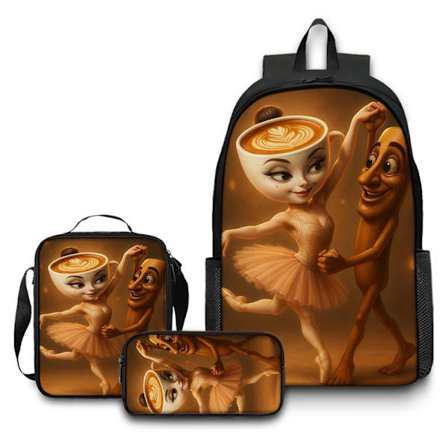 Italiensk Brainrot Digitaltryckt Axelväska Trästickfigur Shanhaijing Student Skolväska-30