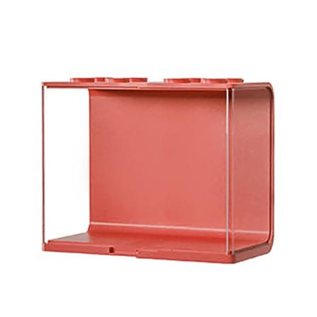 Dukkeskjerm ABS Transparent Stabletbar Klare Visningsboks Lekeoppbevaringsstativ for Mini Figurer Samleobjekter Stor Rød