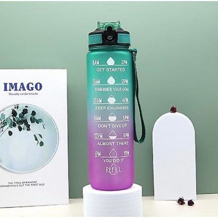 Motiverende Vandflaske med Tidsmarkering 1000ml