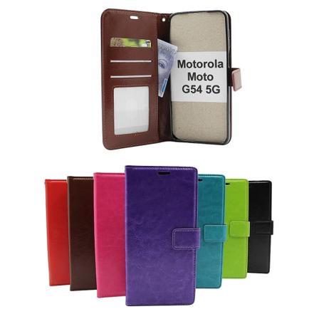 Crazy Horse Wallet Motorola Moto G54 5G Grön