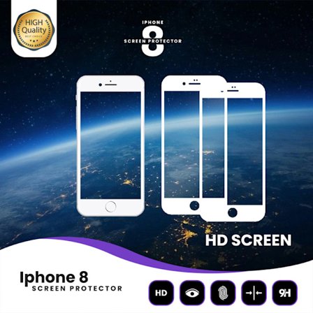 2-Pack IPHONE 8 Skærmbeskyttelse - Hærdet Glas 9H - Super kvalitet 3D