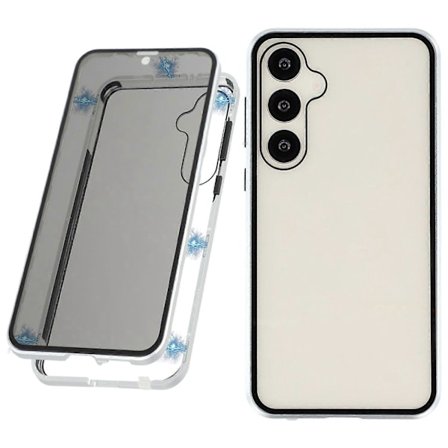 Til Samsung Galaxy S25+/S24+ Cover med Skærmbeskytter Hærdet Glas Metal Telefon Cover Magnetisk