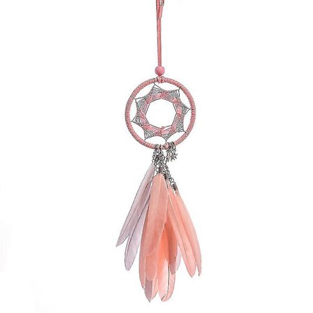 Stilful Bilpynt Fjerhængende Vægge 38cm Dekoration Bakspejl (pink) (1 stk)