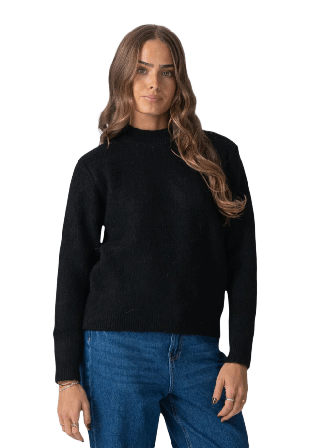 TeeShoppen Hazel Stickad Tröjor Dam Svart M-L