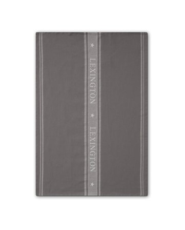 Lexington Icons cotton jacquard star kitchen towel, gray/white