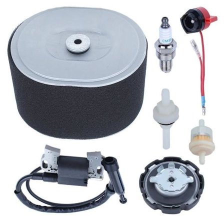 Tändspole + luft bränslefilter stoppbrytarsats kompatibel med Honda GX390 13HP GX340 11HP motordel