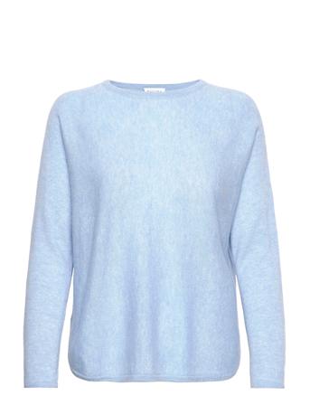 Curved Sweater Pullover Blå Davida Cashmere*Betinget Tilbud