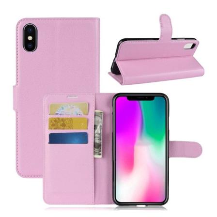 iPhone Xr Liitsihedelmä Jyväinen Lompakko Suojakotelo Synteetti Nahasta - Pinkki Pink