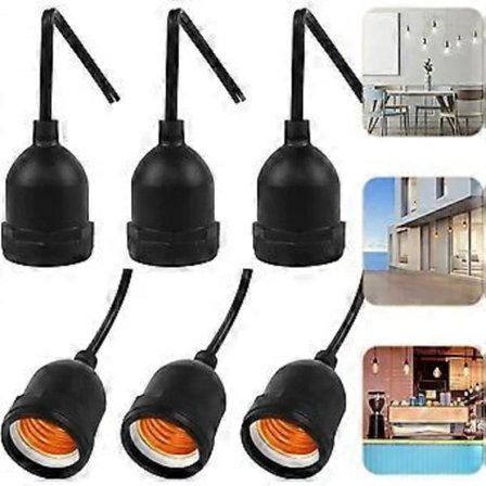 NY-6 st E27 Socklar Vattentäta E27 Lamphållare Högkvalitativa Vattentäta E27 Lamphållaradaptrar för Glödlampor och LED-lampor eller Industri och DIY