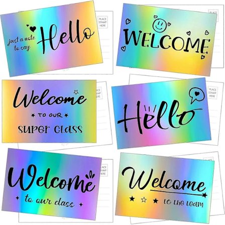 60 stk. Velkommen Postkort 10 x 15 cm Velkommen til Vår Klasse Hei Postkort