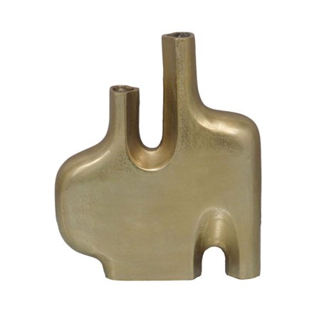 Kultainen alumiinimaljakko, 30x7x36cm, moderni veistosmuoto