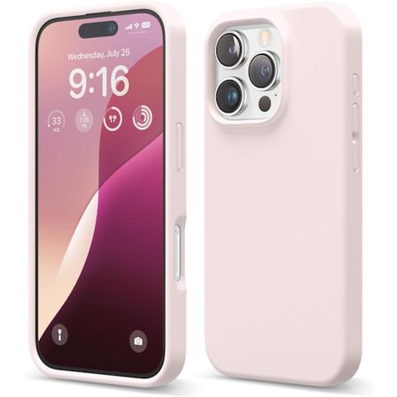 iPhone 16 Pro Cover, Premium Flydende Silikone Cover, Fuldt Beskyttende Etui, Stødsikkert, Slankt Telefon Cover, Ridsefast Blødt Mikrofiberfor