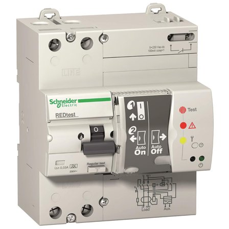Schneider Electric REDtest Jordfelsbrytare klass A, 2-polig 40A, 30mA, Anslutningsdon & kablar