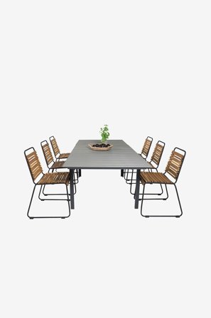 Venture Home - Spisegruppe Levels med 6 stole Bois - Grå - Spisegrupper - Fra Homeroom