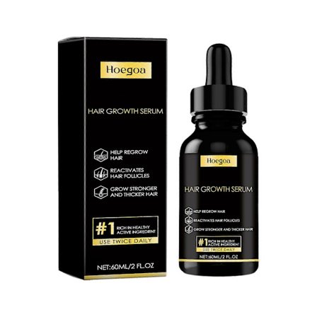 Hårvekstserum for menn og kvinner - Beriket med biotin, Polygonum multiflorum-ekstrakt og rosmarin - Anti-hårtap behandling for sterkere og langt hår