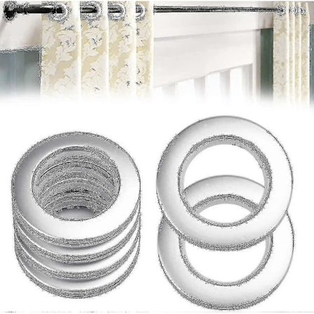 50 stk. Plastik Gardinringe Gardinøje Ringe 40mm Plastik Ringe Ringe Til Gardinstang Sølv Plastik Øjne Til Gardin Vindue Brusebad Klædning