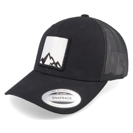 Wild Spirit - Svart trucker Caps - Mountain Peaks Retro Black Trucker @ Hatstore