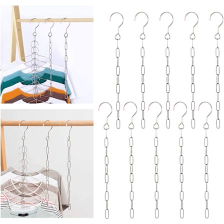 10-pakks klesshengere for skaporganisering, plassbesparende for sovesal R