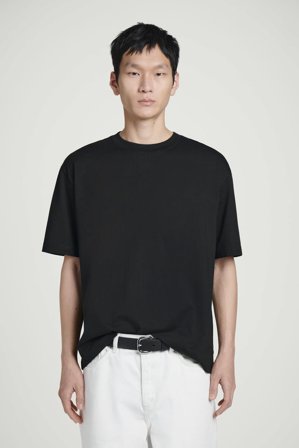 COS Men's Relaxed Lightweight Cotton T-Shirt in Black