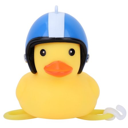 Motorcykel söt liten gul anka med hjälm mountainbike cykel dekoration blå stjärna