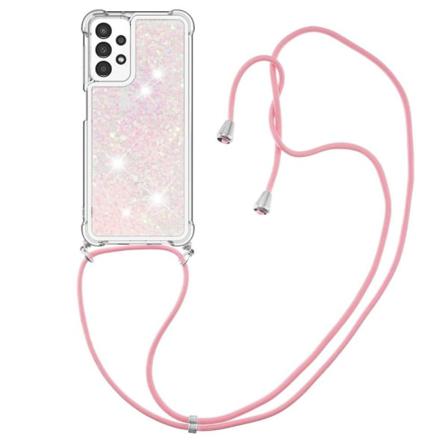 Samsung A13 4g Kvicksand Glitter Mobilhalsband - Rosa Rosa