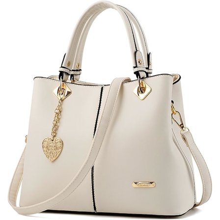 Vit handväska dam mode PU läder tote väskor axelväskor crossbody väskor Sac a main