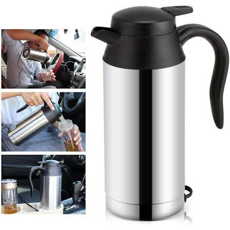 Elektrisk vattenkokare för bil, 750 ml vattenkokare uppvärmningskopp kaffekopp resevattenflaska snabb uppvärmning för camping båt lastbil - BPA-fri