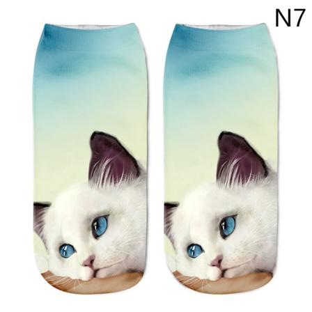 1 Par Mid Tube Strumpor 3d Cat Printing Children Cartoon E Mid