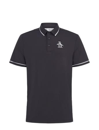 Heritage Piped Polo With Over D Logo Black Original Penguin Golf