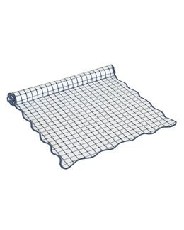 Løber ternet garnfarvet Hvid