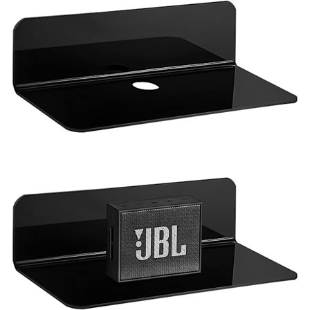 Liimattavat Akryylihyllyt Seinälle, 2 kpl Setti, Musta, Pieni, Ei Porattava, Näyttöhylly