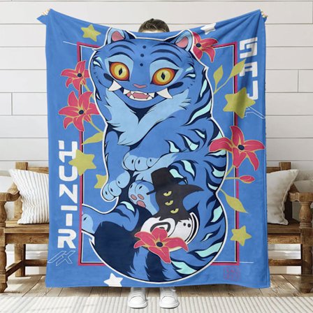 Huntrix K-Pop Trykt Tæppe | Flanellplaid til Sofa & Seng (Anime Tema)]SNT046]150+200cm SNT046 SNT046-FS-