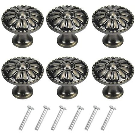 Styck Skabsknopper i Serien 22 mm Skuffehåndtag Vintage Runde Antikke Skabe Køkken Kommodehåndtag i Bronze
