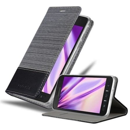 Skyddsfodral för Samsung Galaxy XCover 4 / XCover 4s i GRÅ SVART Fodral Med Magnetstängning