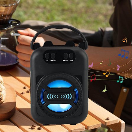 Rea Bluetooth-högtalare med dubbla subwooferbas (svart)