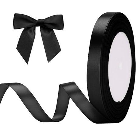 Svartfarget bånd 10 mm: for håndverk og dekorering av Halloween-fester, 22M