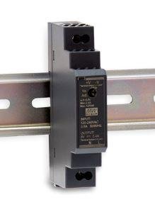 MEANWELL Strømforsyning 12VDC, 15W DIN rail. Lav type