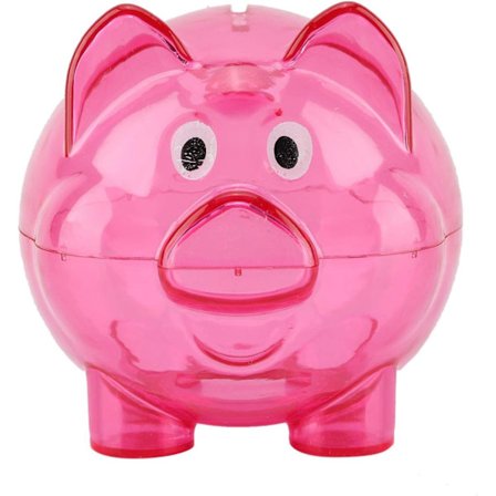 Sød sparegris, kreativ farve sparegris til børn, sød tegneserie gris sparegris til hjemmet, bedste jule- og fødselsdagsgaver (lyserød)