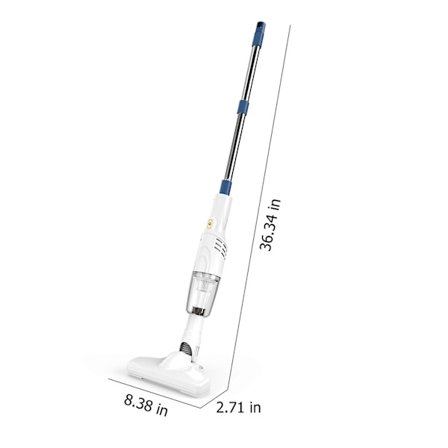 Stickdammsugare, dammsugare med 30 minuters lång drifttid, lätt dammsugare för matta och parkettgolv husdjurshår(A,Vit)
